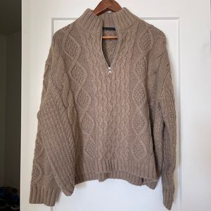 Jenni Kayne half zip cable knit sweater